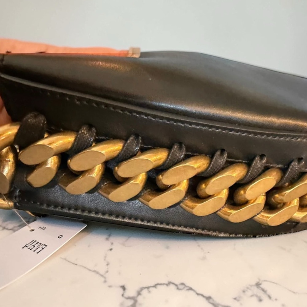 Stella McCartney Frayme Shoulder Bag Black Mixed Chain Vegan Leather - Picture 5 of 6